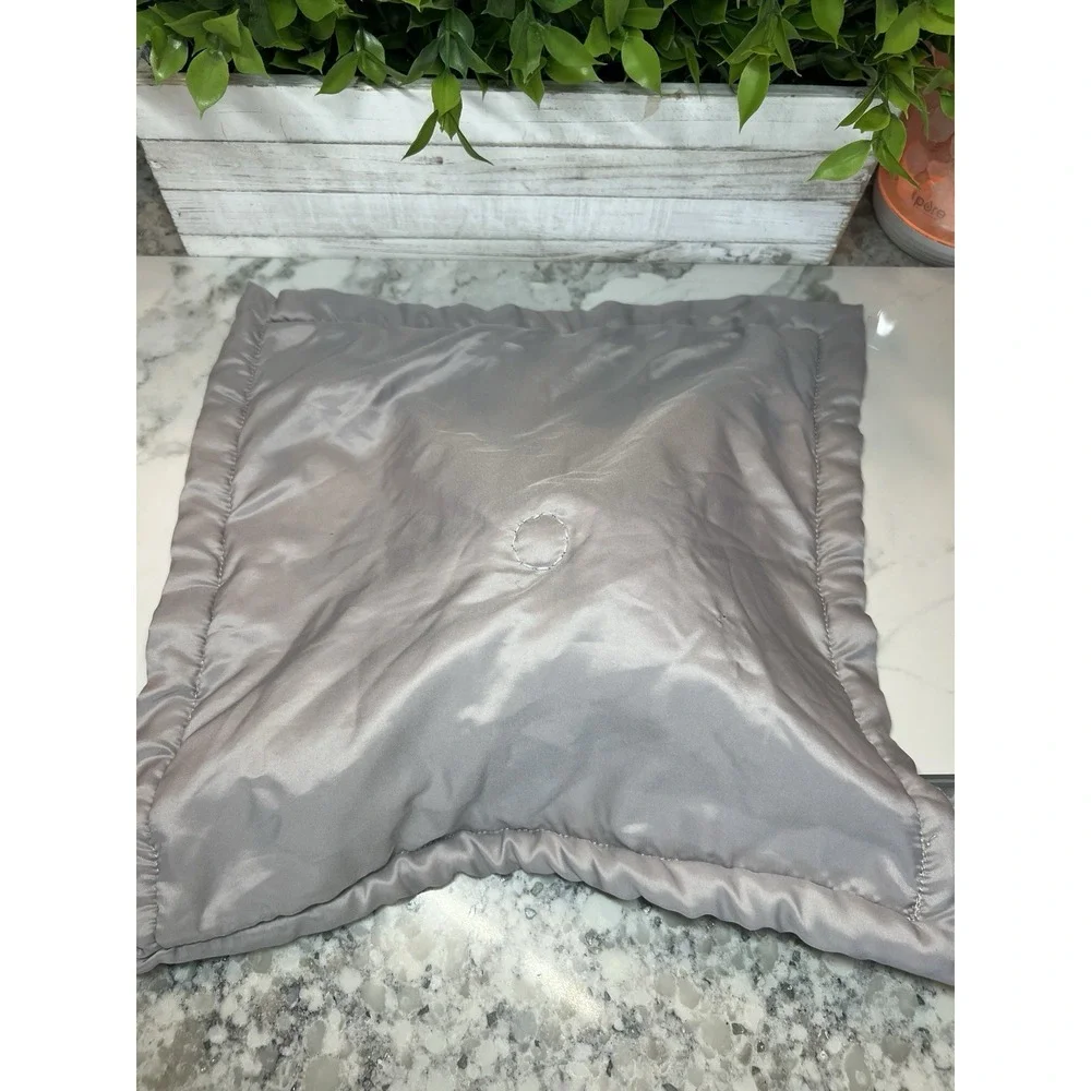 Carters Gray Elephant Plush Lovey Security Blanket Blankie Satin Trim 15